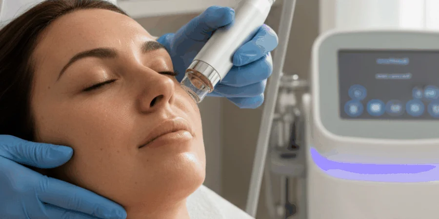 Calm skin on the back of the hands after a careful in-clinic treatment