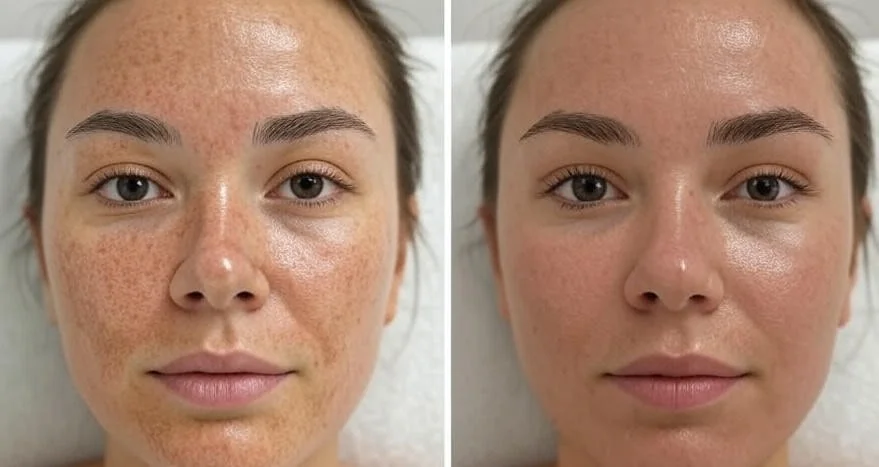 Calm, bright skin after a course of LED light therapy at CoLaz