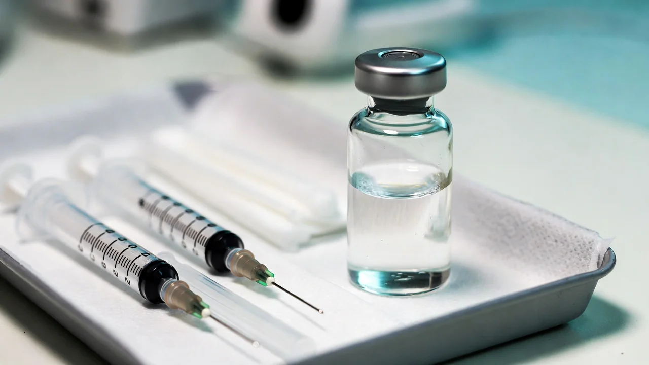 Editorial flatlay of Lemon Bottle Skin Booster vials with hyaluronic acid information card