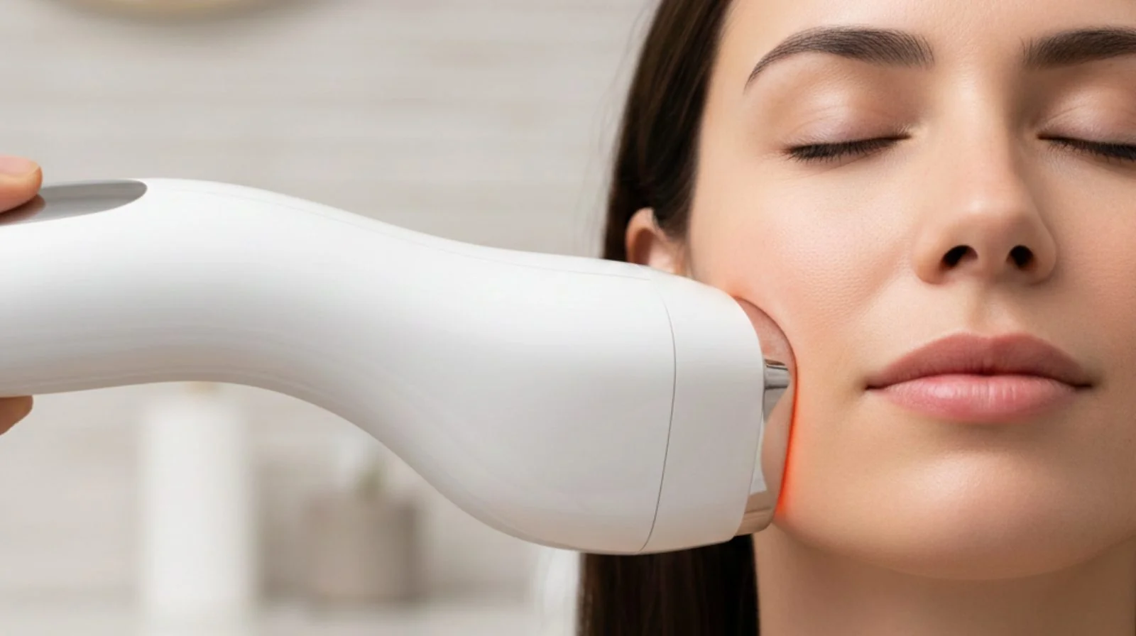CoLaz therapist performing a radio frequency treatment along the jawline