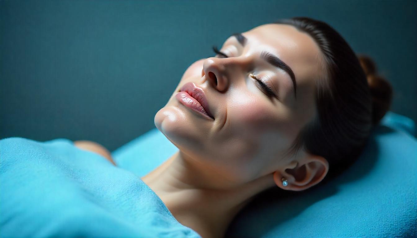 Microneedling with PRP procedure in progress for eyebrow fading in a clean medical spa.