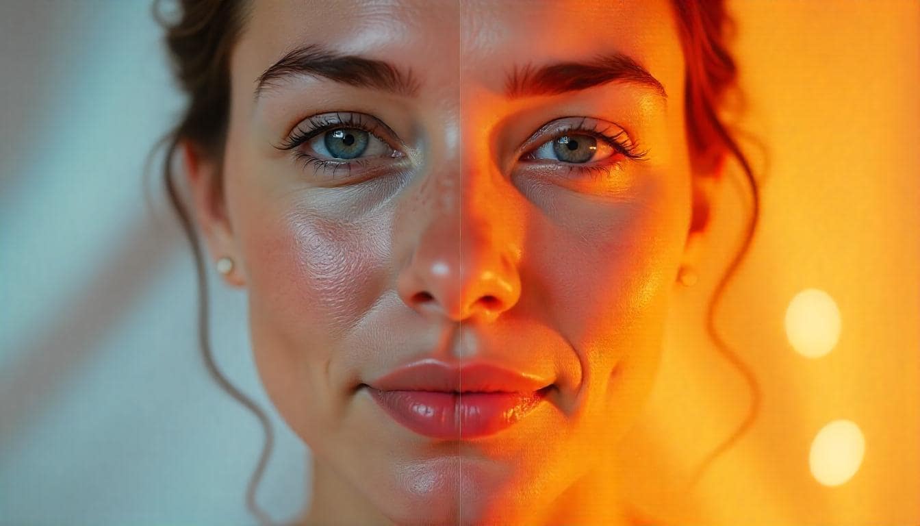 Face with acne scars improved by HydraFacial for clear skin benefits