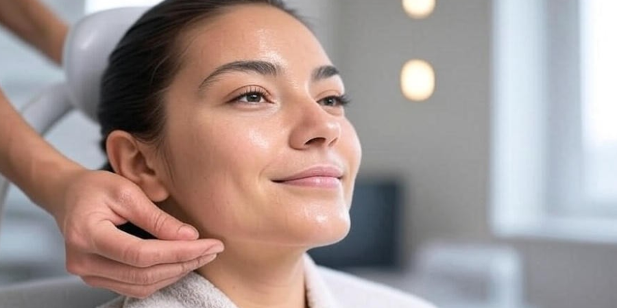 Hydrafacial treatment with beta hydroxy and AHA BHA care
