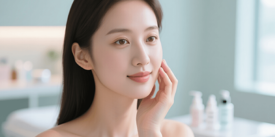 Woman with radiant skin after Epionce Peel treatment
