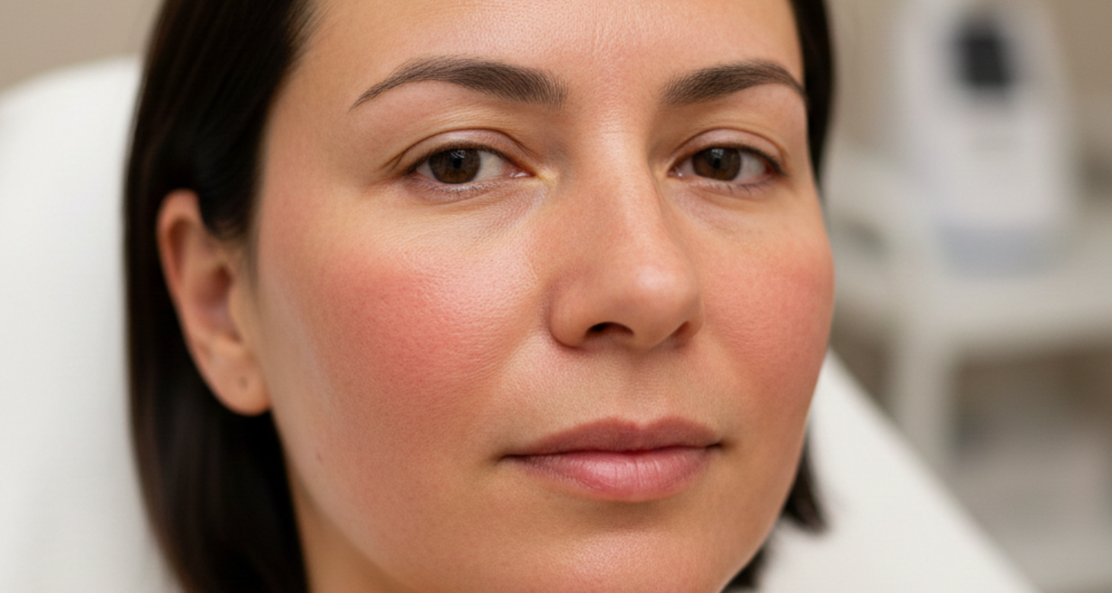 Redness after facial laser hair removal treatment