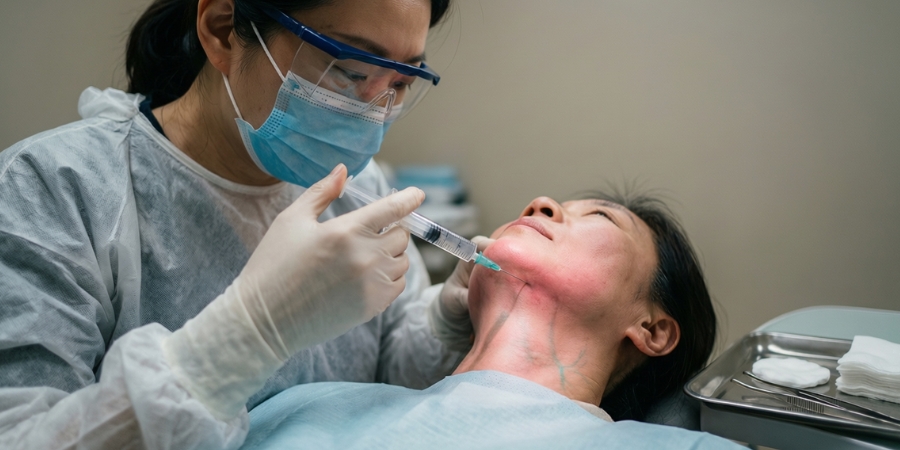 Cold compress for swelling fat dissolving injection
