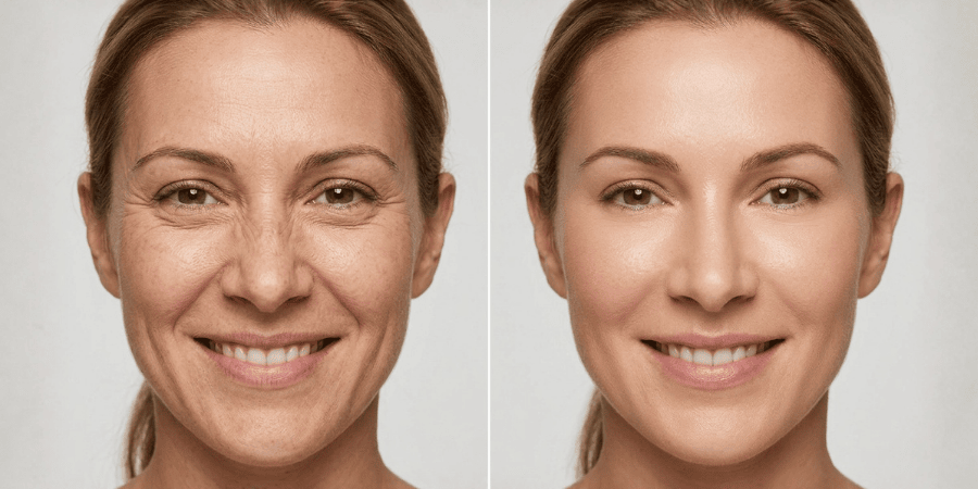 Before and after bunny lines Botox results